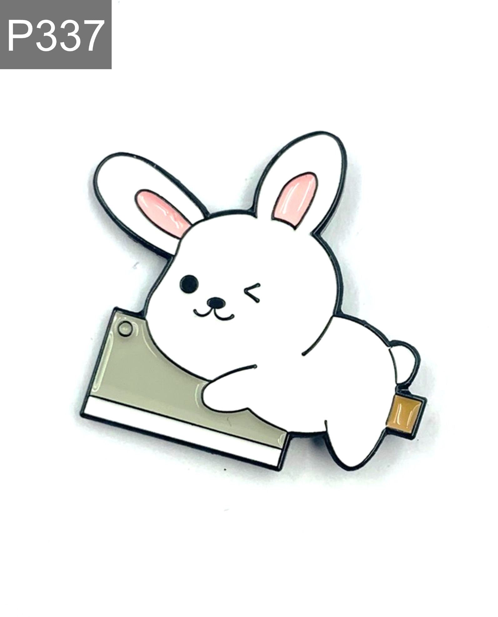 Rabbit with knife Enamel Pin