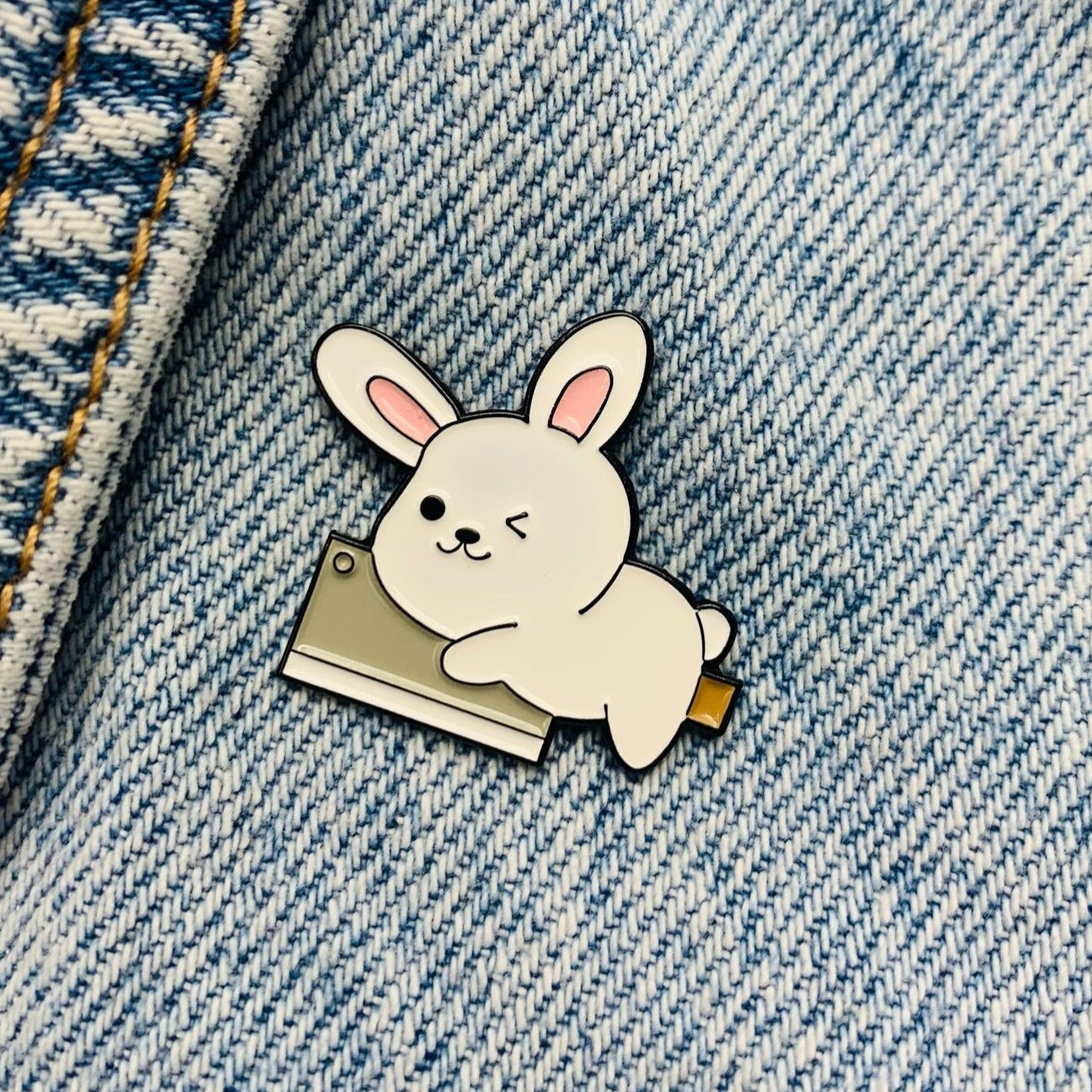 Rabbit with knife Enamel Pin