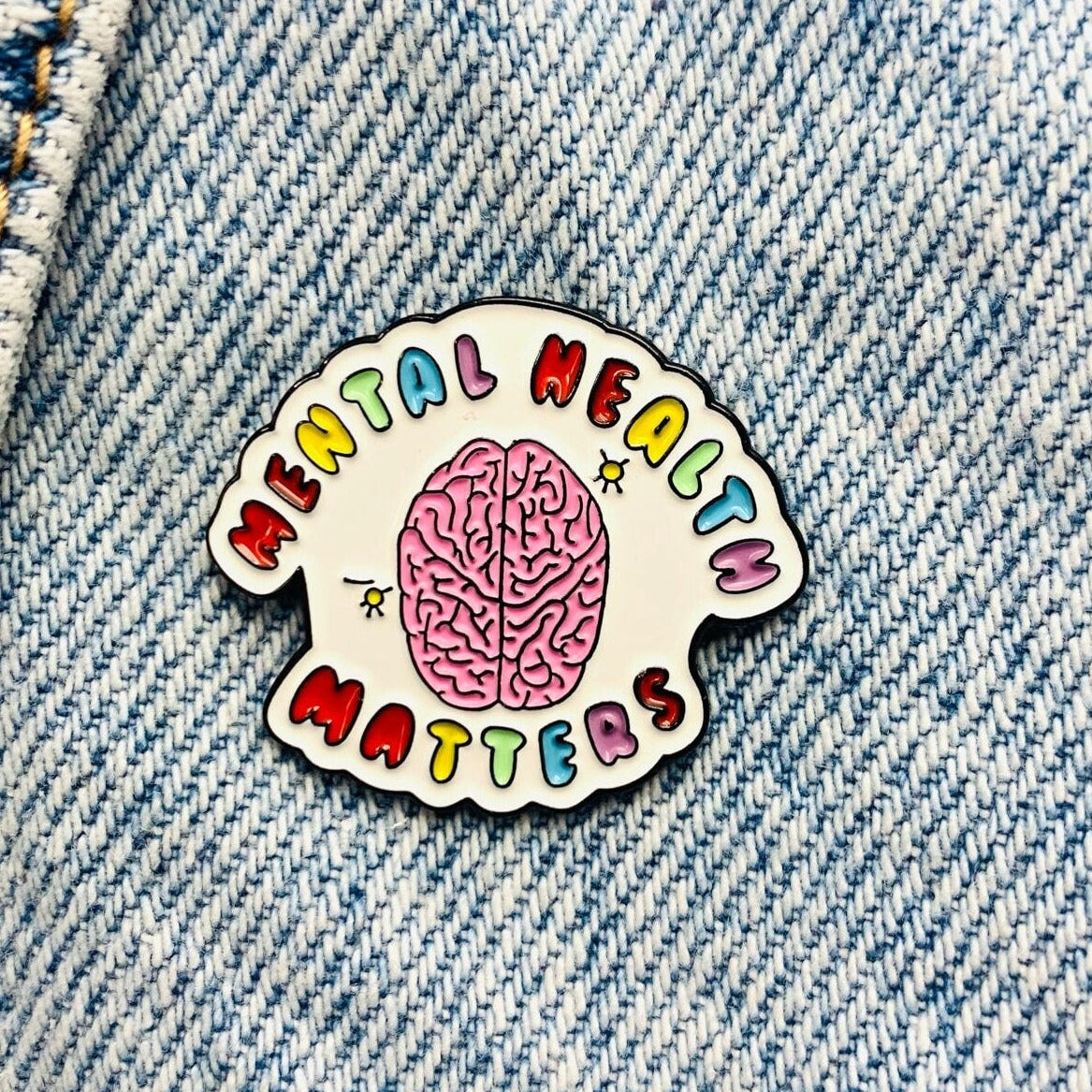 Spruch "mental health matters" Emaille Pin