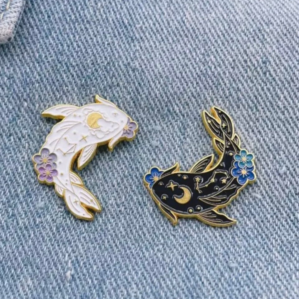 Koi Fisch Astrologie Emaille Pin