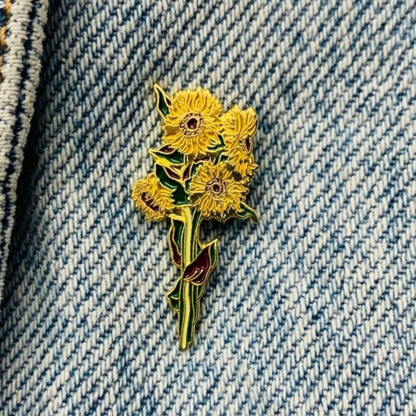 Sonnenblume Emaille Pin