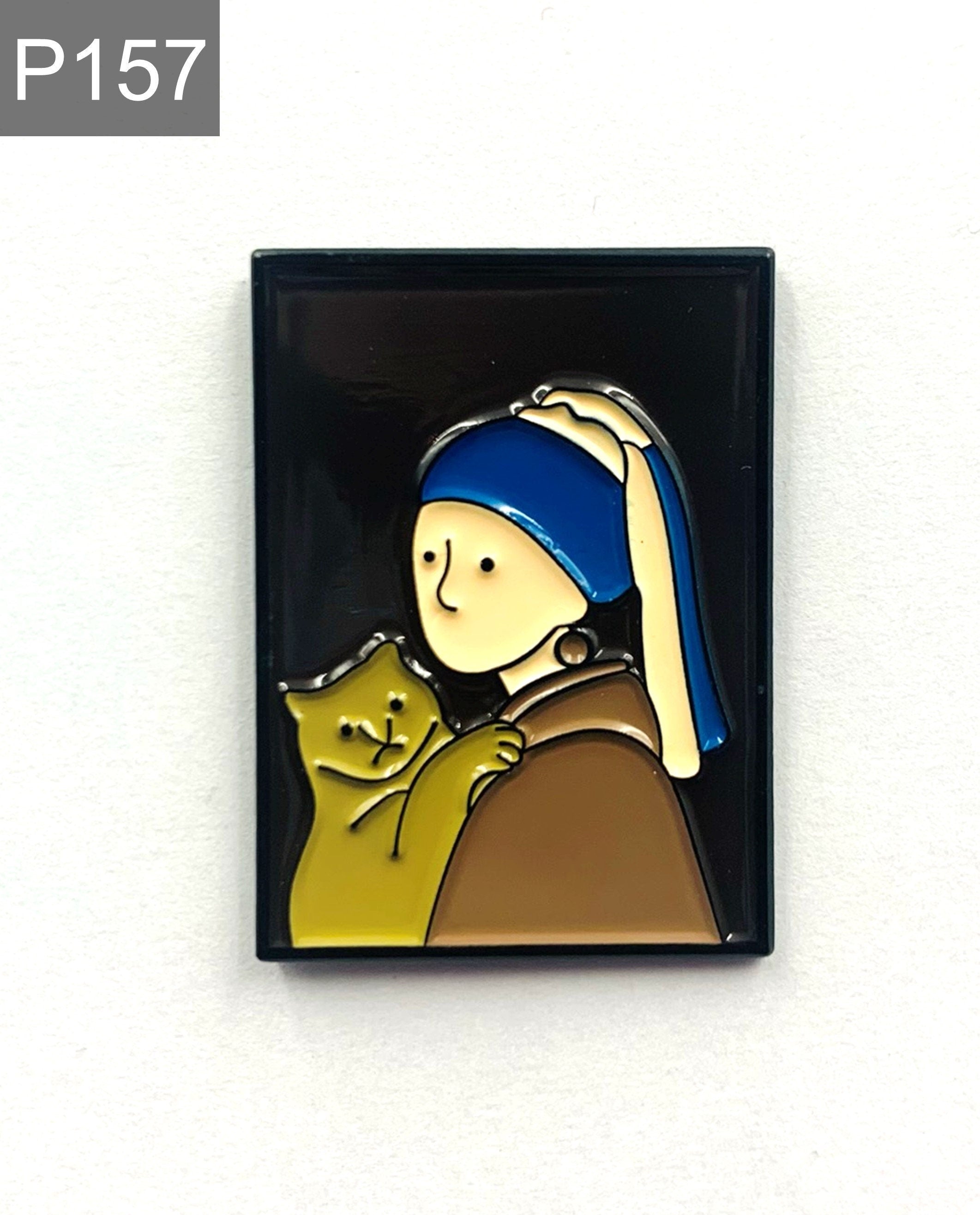 Dame mit Perlenohrring Jan Vermeer Emaille Pin