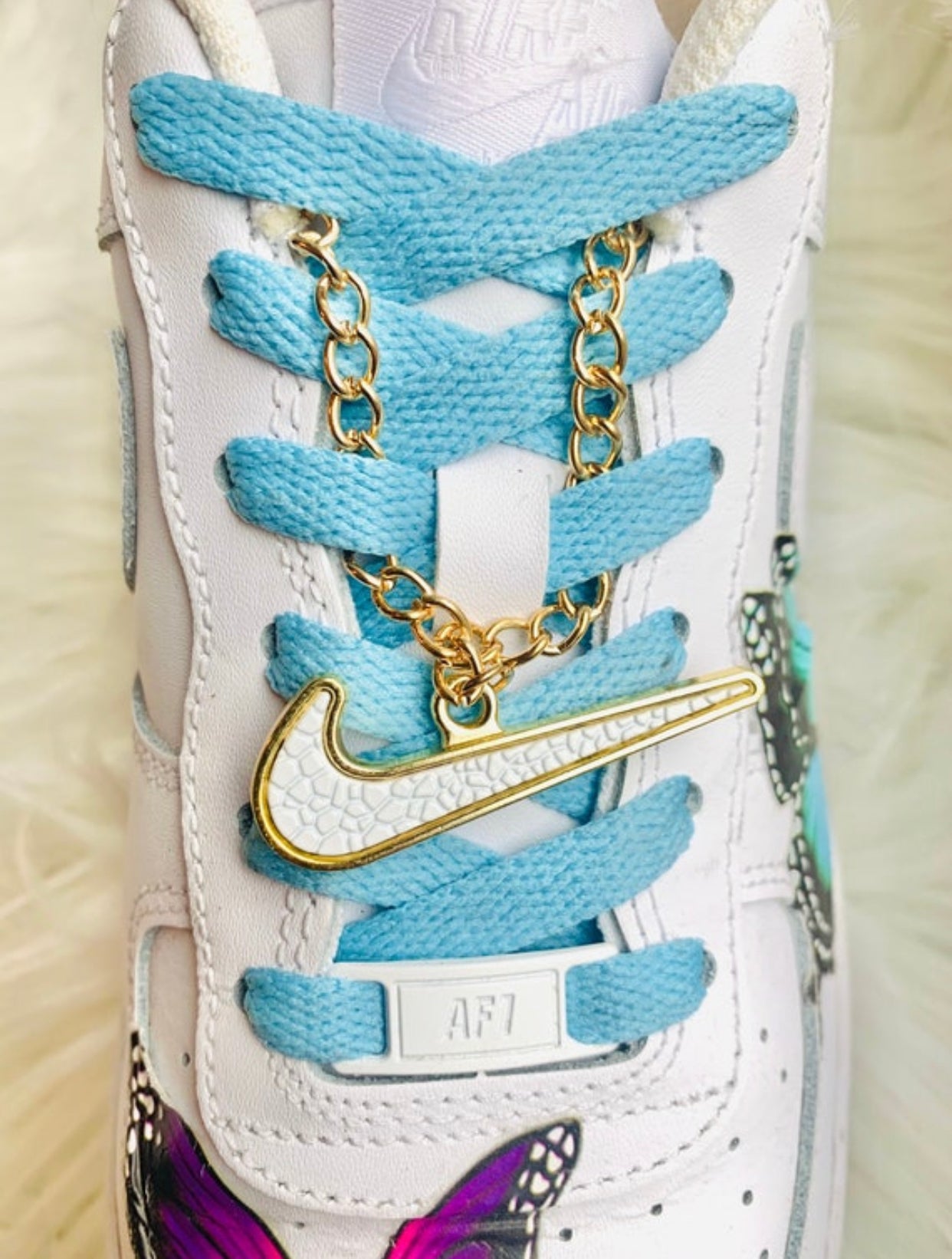 Gold / White Nike Shoe Chain