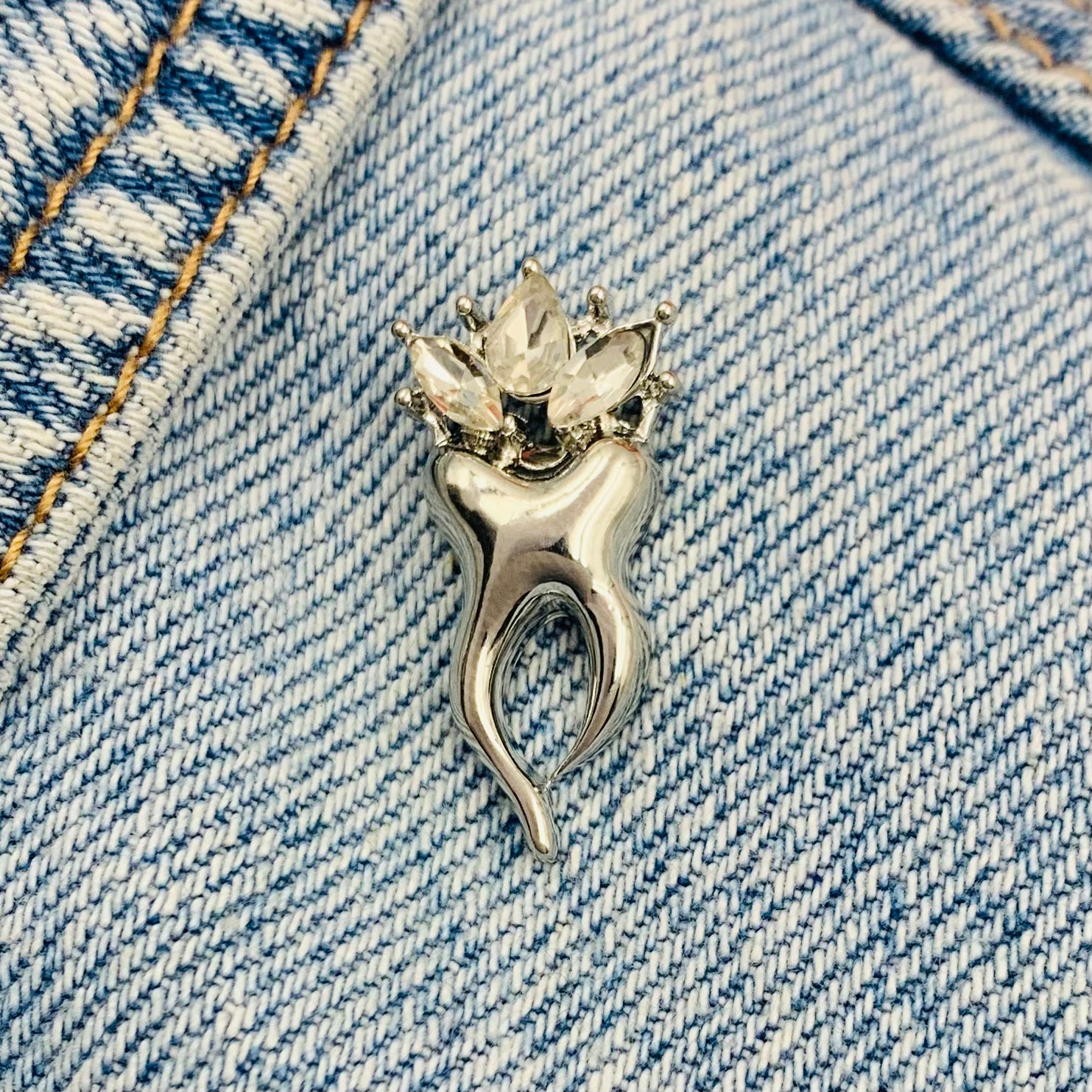 Tooth with a crown Enamel Pin