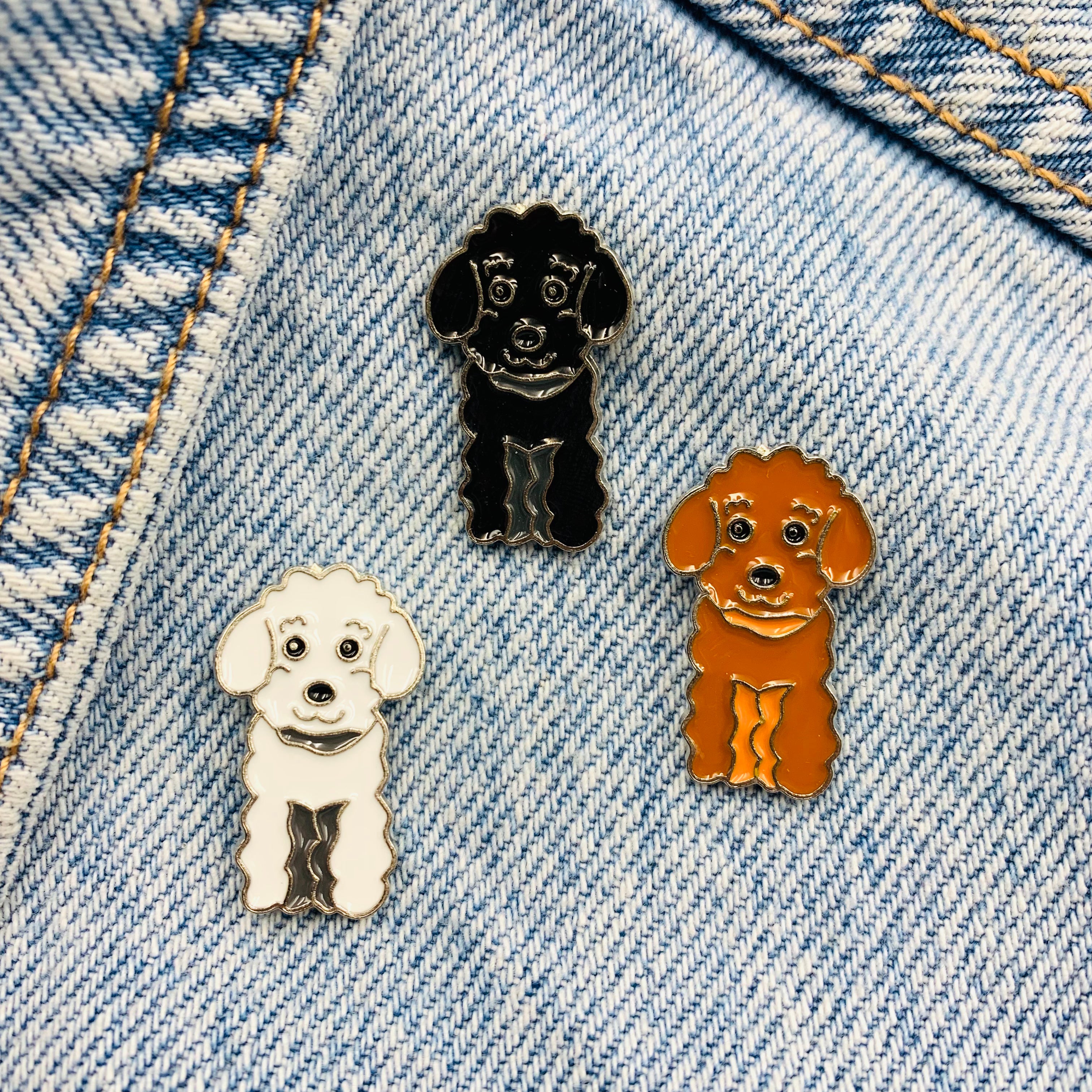 Poodle Emaille Pins