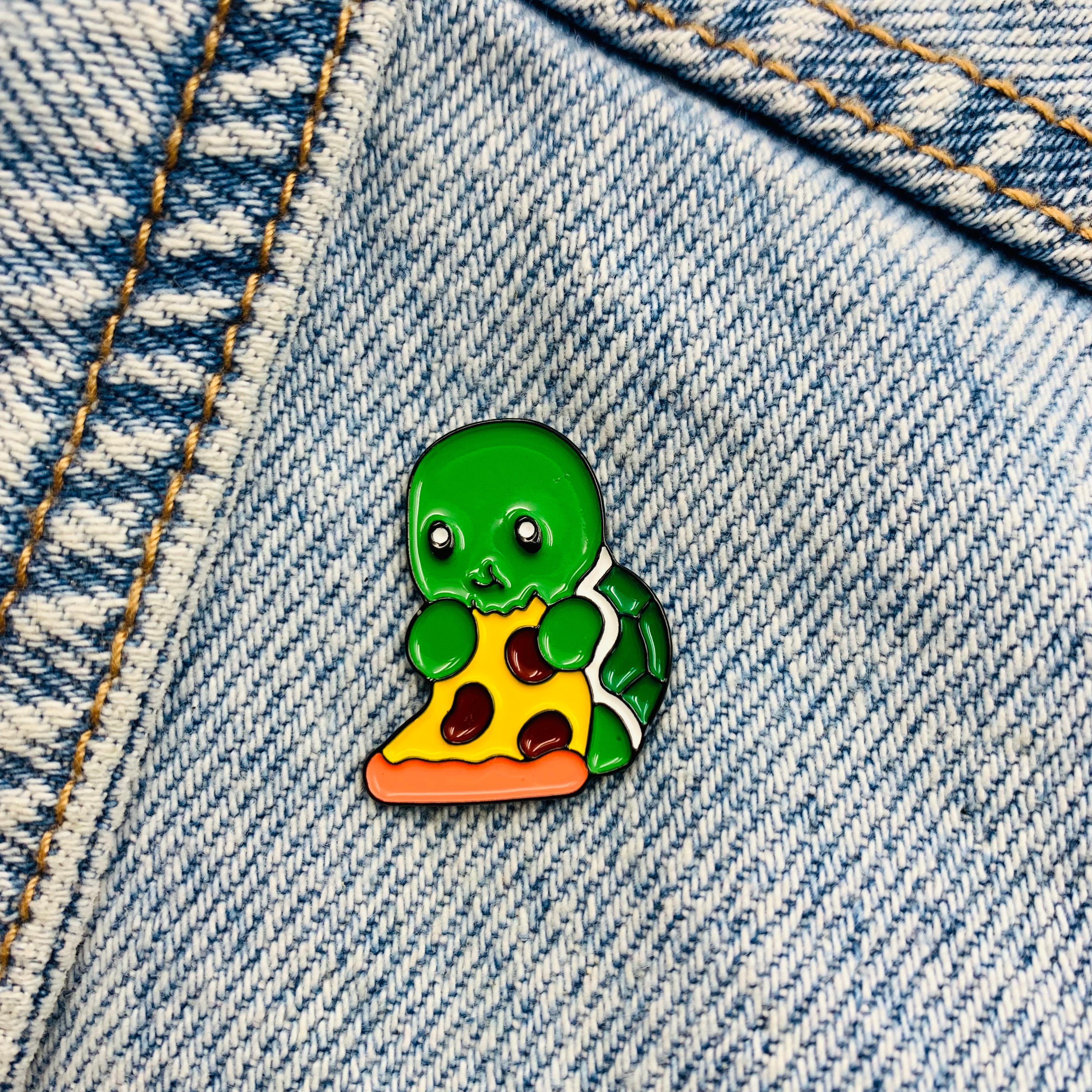 Süße Pizza Schildkröte Emaille Pins