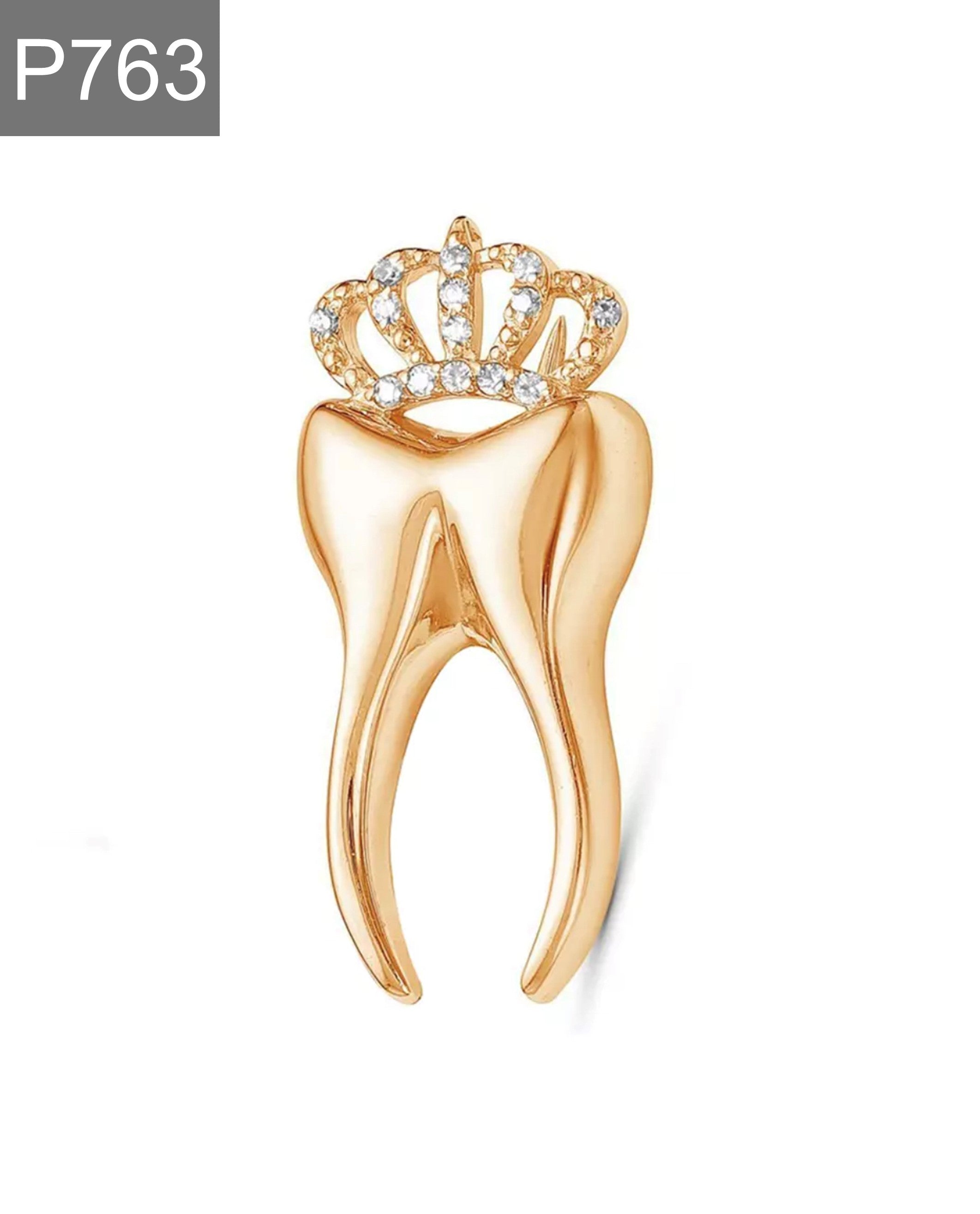 Tooth with a crown Enamel Pin