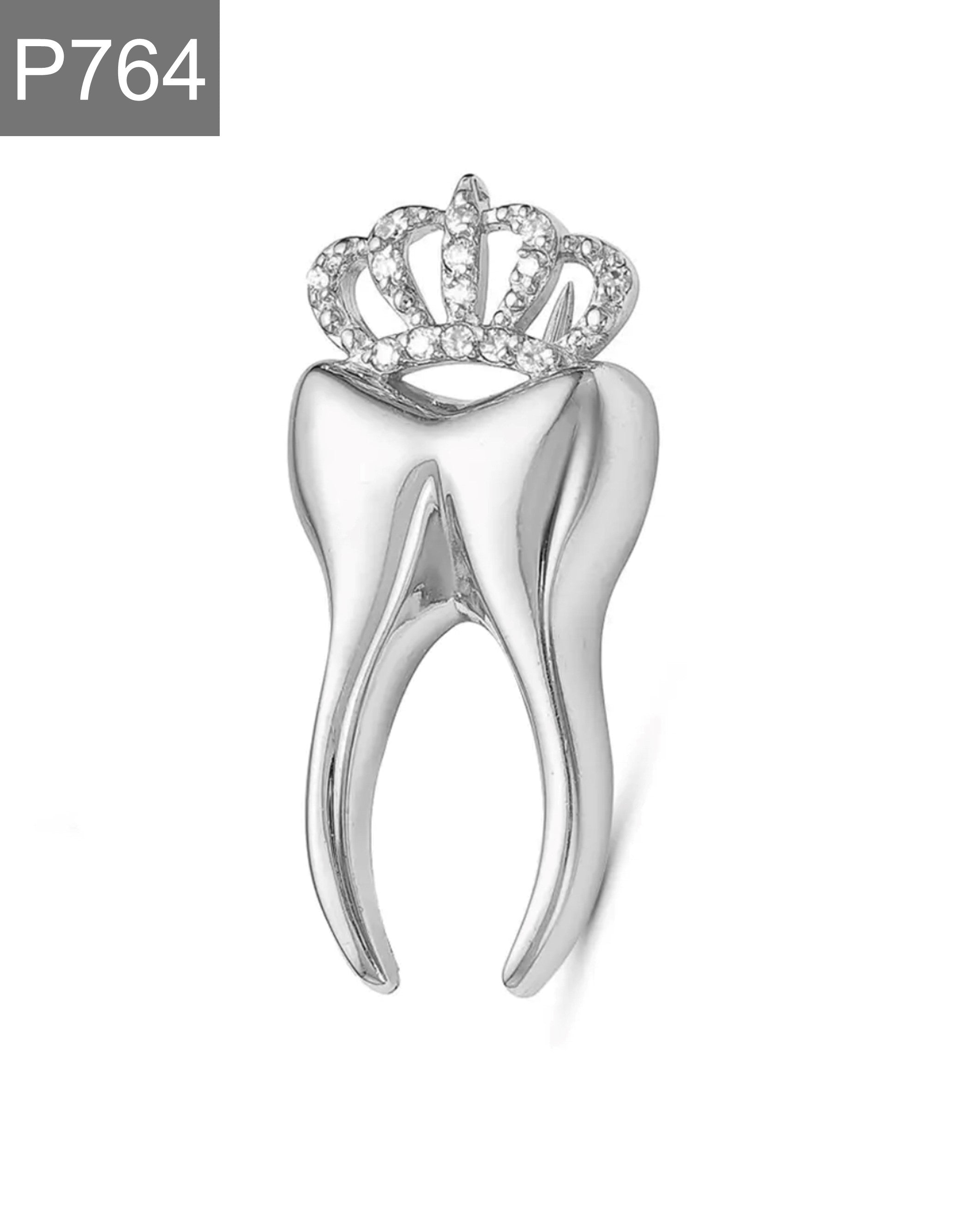 Tooth with a crown Enamel Pin