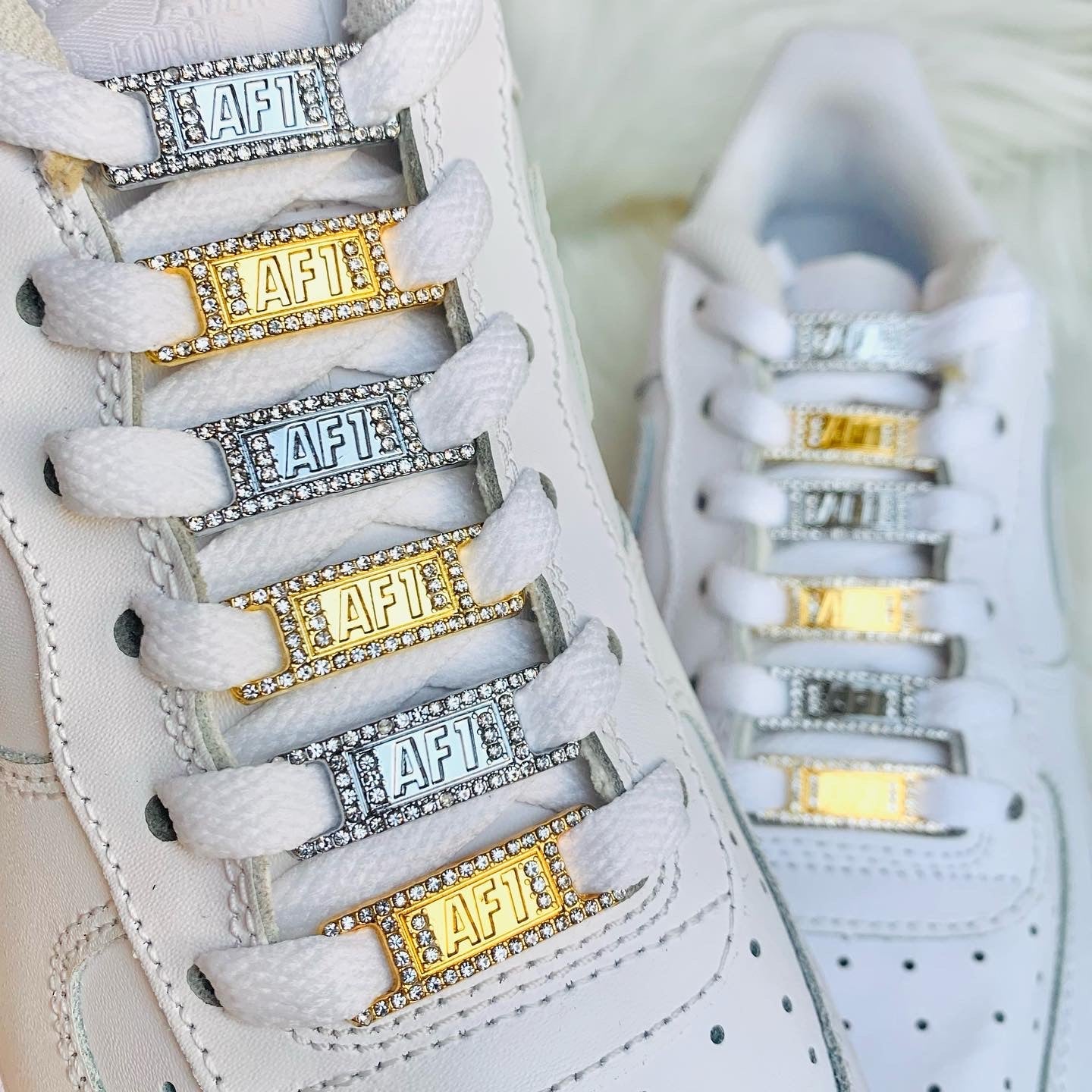 Gold glitzernde AF1 Lace Locks