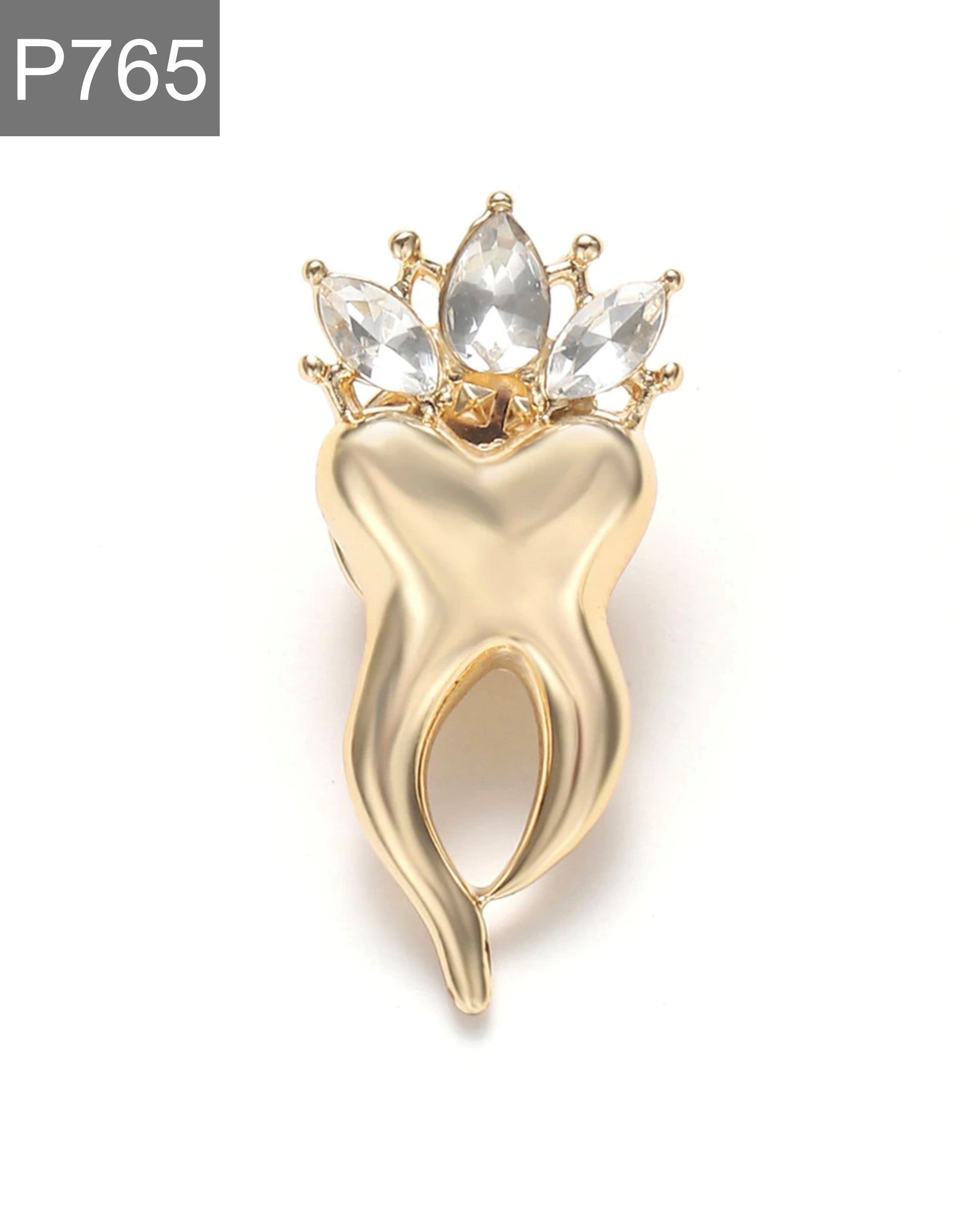 Tooth with a crown Enamel Pin