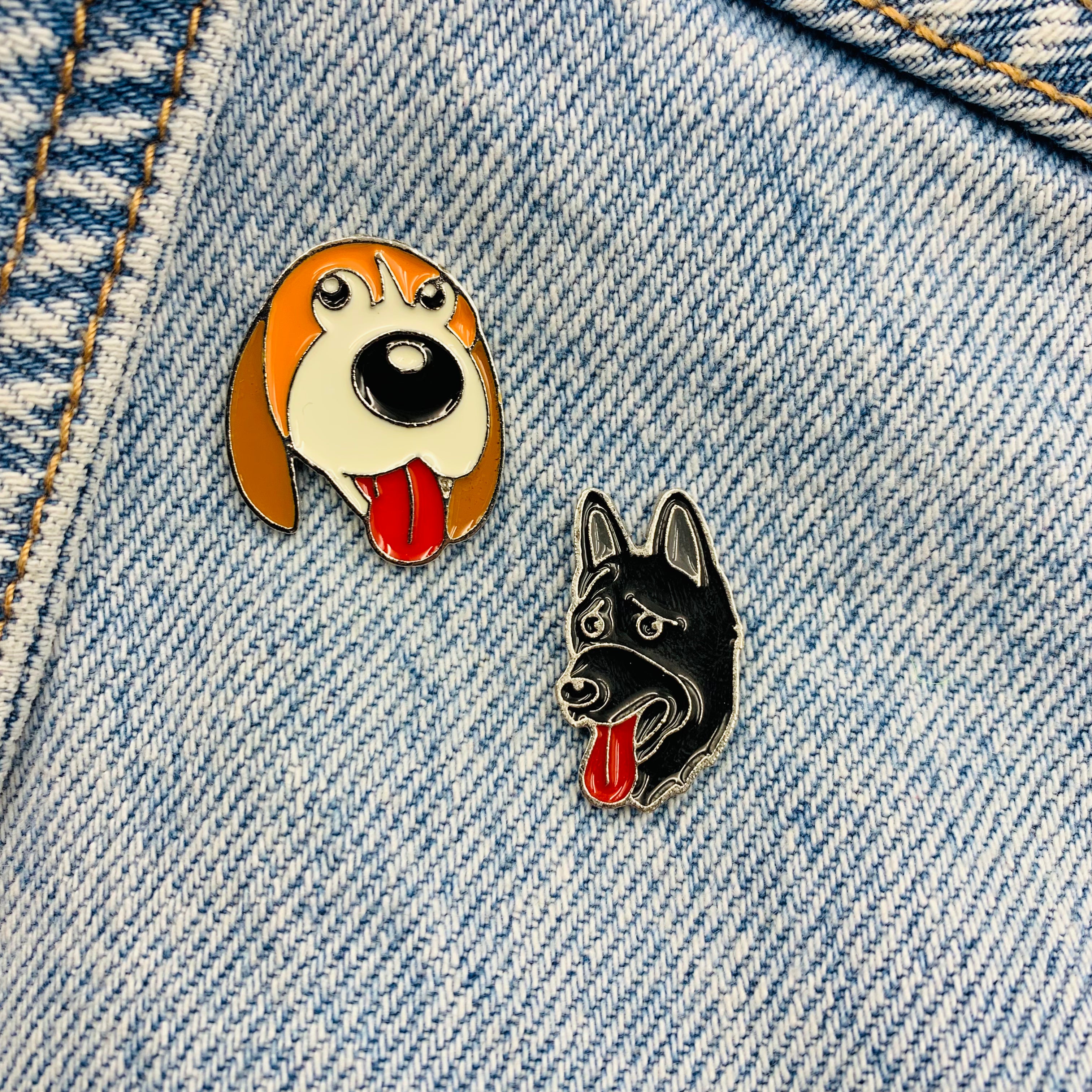 Saint Bernard Doberman Emaille Pins