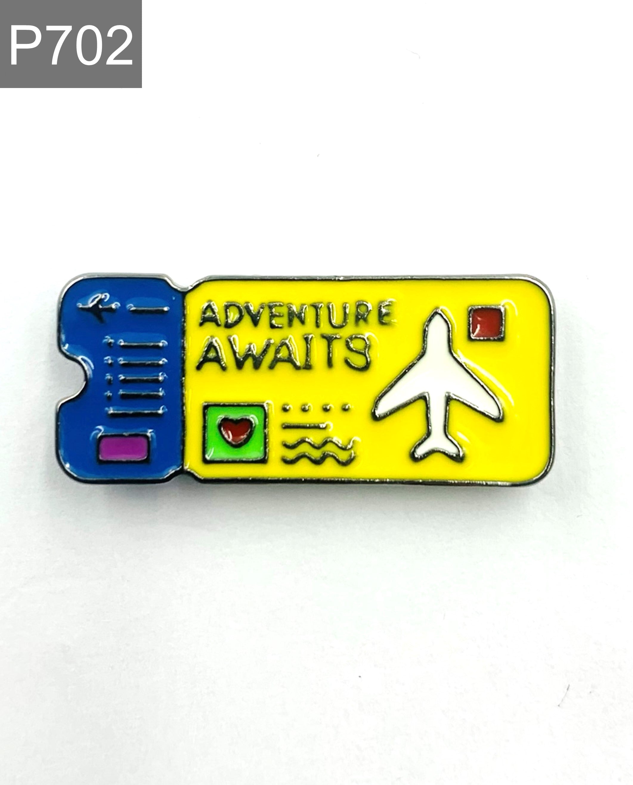 Saying "adventure awaits" Emaille Pin