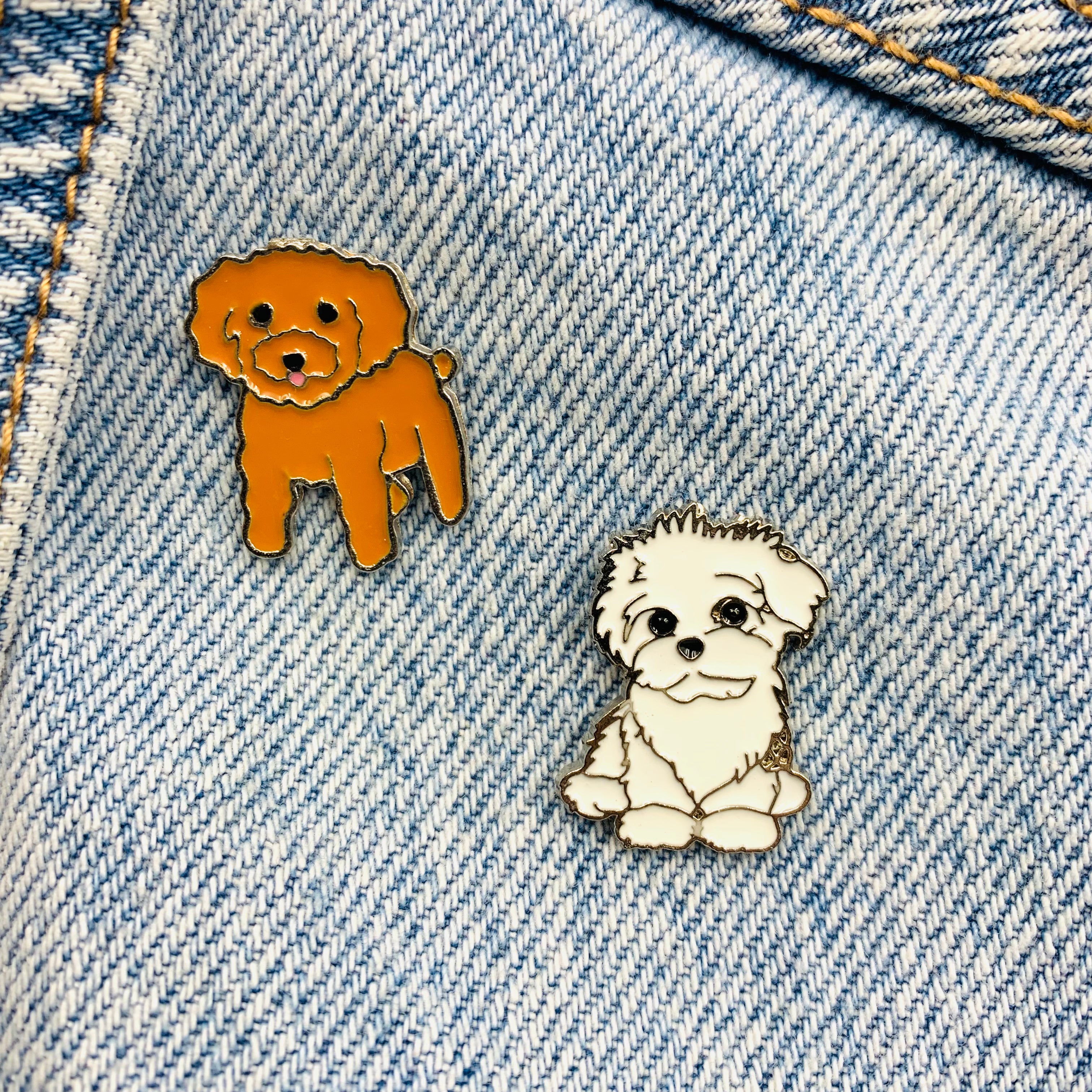 Yorkshire Terrier Pudel Emaille Pins